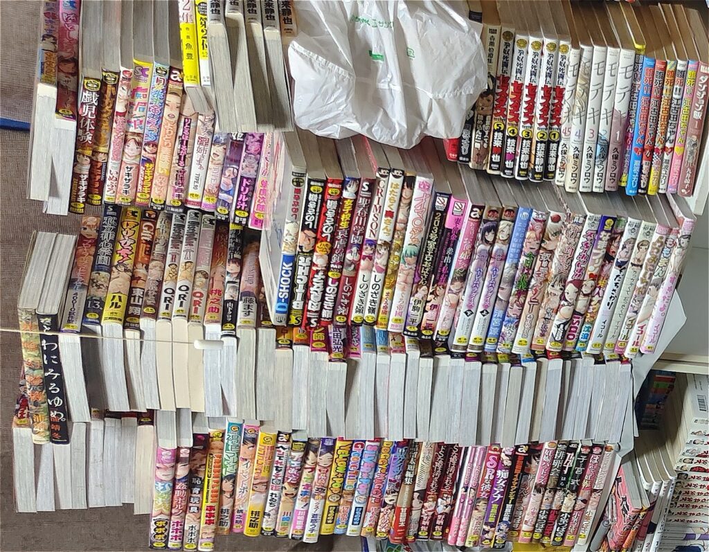 大量のアダルトDVDと成年コミックを出張買取